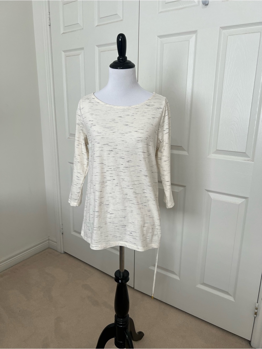 Classic Cream Long-Sleeve Boatneck Top